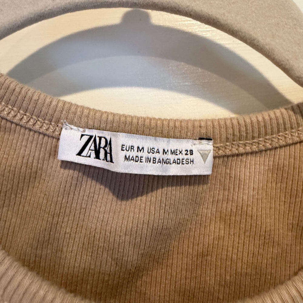 Zara Tan Light Brown Cropped Tank - Picture 2 of 3